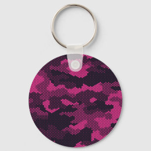 Porte-clés Camouflage hexagonal, texture militaire arrière - 