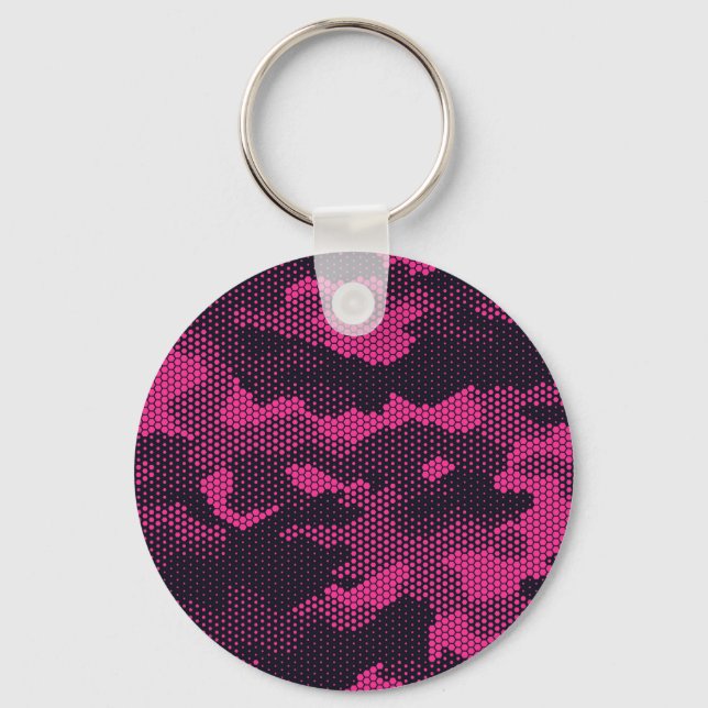 Porte-clés Camouflage hexagonal, texture militaire arrière -  (Recto)