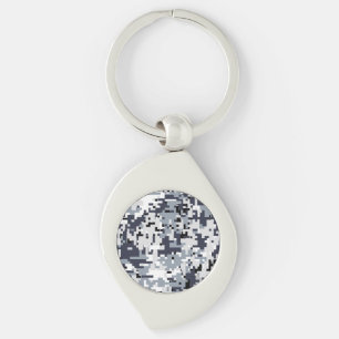 Porte-clés Camouflage numérique gris de style urbain