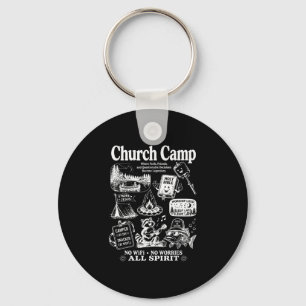 Porte-clés Camp chrétien de camp d'église vintage camping cam