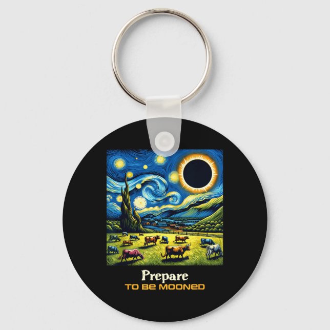 Porte-clés Campagne Éclipse Totale de Soleil Préparez-Vous À (Recto)