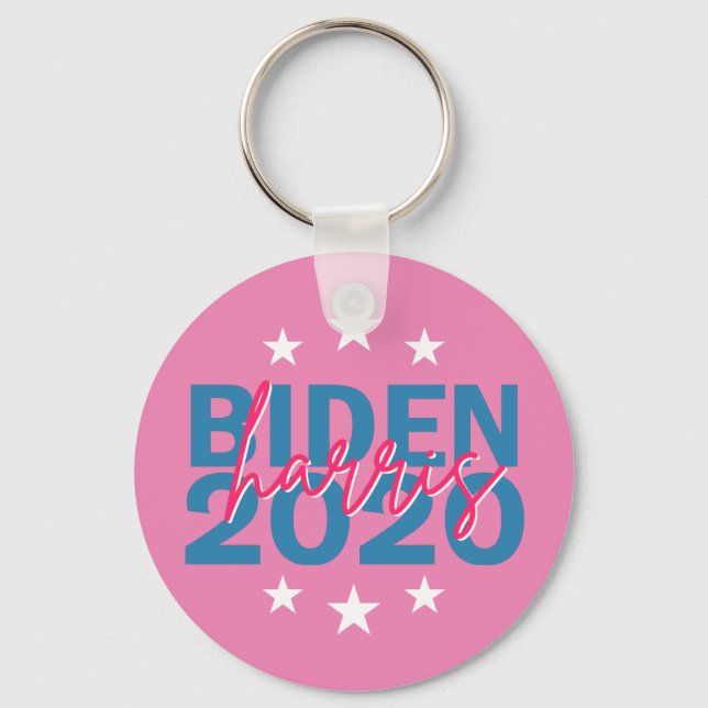 Porte-clés Campagne électorale Biden Harris 2020 Girly Pink (Recto)