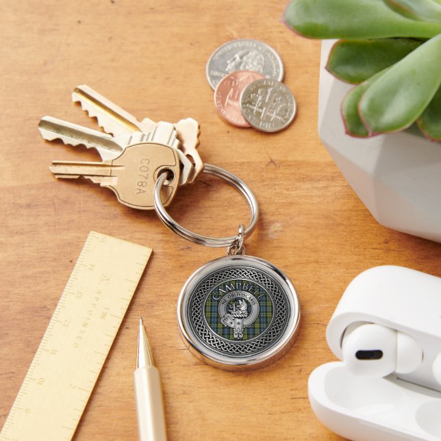 Porte-clés Campbell Crest et Tartan Knot Porte - clé (Bureau)