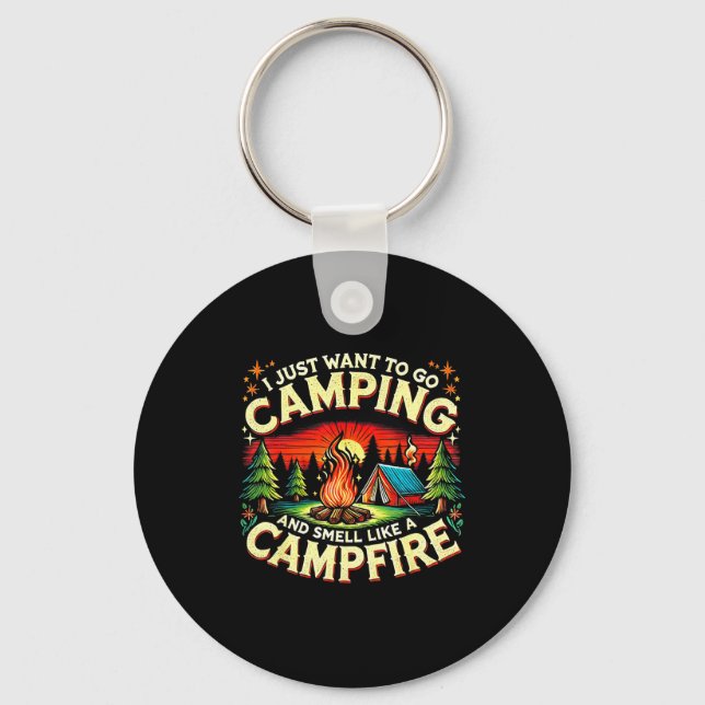 Porte-clés Camper Funny Cute Camng Glamng Campfire Quote Camp (Recto)