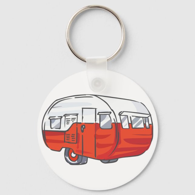Porte-clés Camper rouge vintage (Recto)