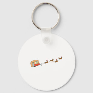 Porte-clés Camper Van Christmas Dachshund Sleigh Doxie Chien 