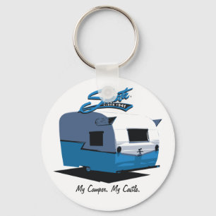 Porte-clés Campeur vintage de Shasta - bleu