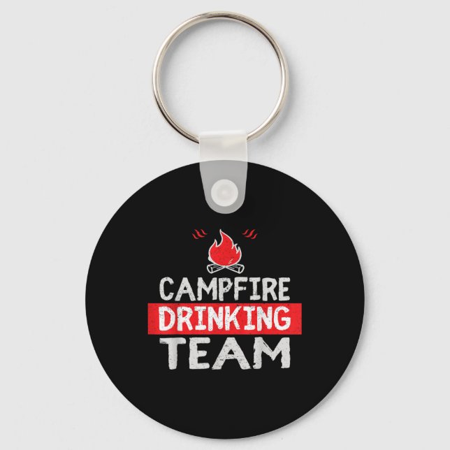 Porte-clés Campfire Drague Team Funny Camping Cadeau (Recto)