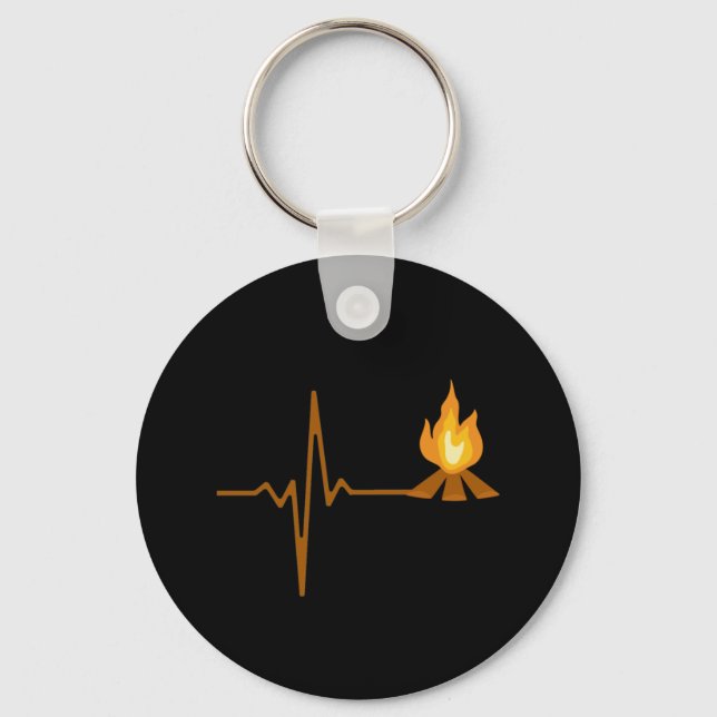 Porte-clés Campfire Heartbeat Camping (Recto)
