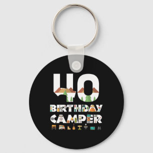 Porte-clés Camping 40e Anniversaire Fête de campeur Tente de