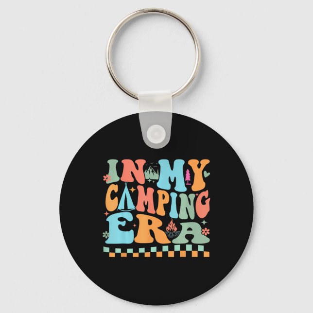Porte-clés Camping à mon époque de camping Rétro Groovy Été p (Recto)