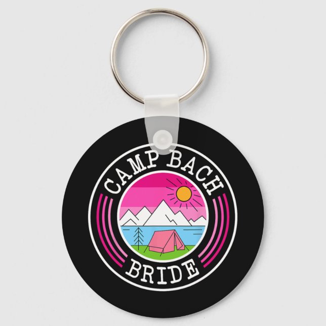 Porte-clés Camping Bach Bride Bridesmaid Rétro Camping Bachel (Recto)
