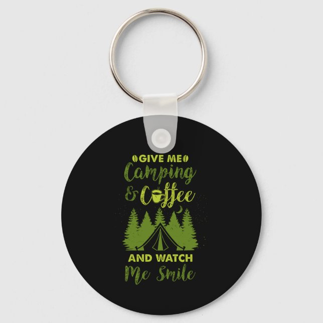 Porte-clés Camping Camper Cadeau de café (Recto)