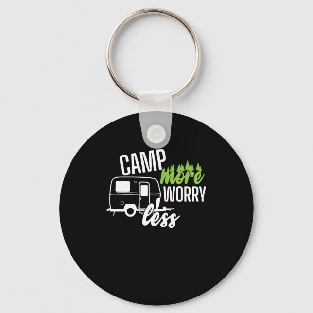 Porte-clés Camping caravane Camp More Worry Less (Recto)