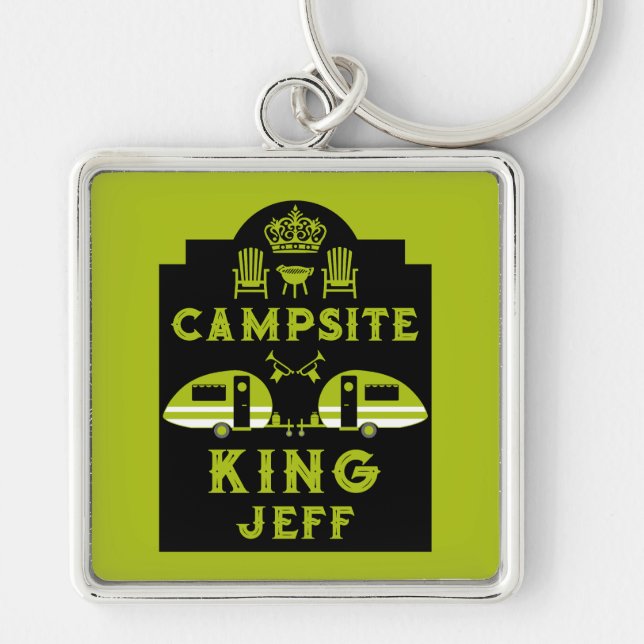 Porte-clés Camping King Cadeaux Pour Camping (Devant)