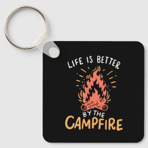 Porte-clés Camping - La vie est meilleure au feu de camp