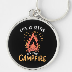 Porte-clés Camping - La vie est meilleure au feu de camp