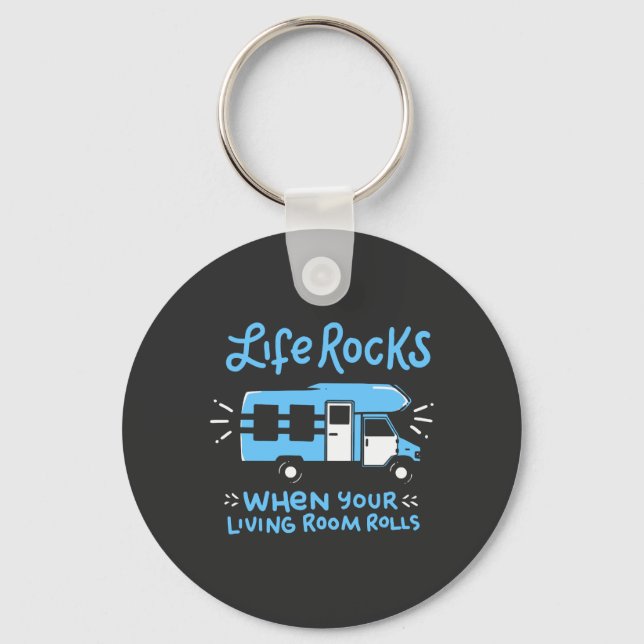 Porte-clés Camping - Life Rocks (Recto)
