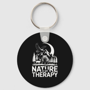 Porte-clés Camping nature est ma performance de thérapie