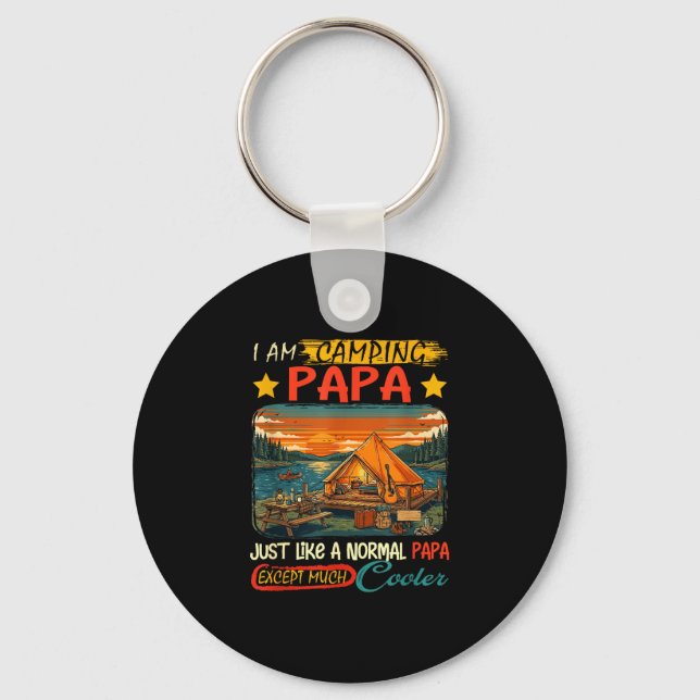 Porte-clés Camping papa définition beaucoup plus cool fête de (Recto)