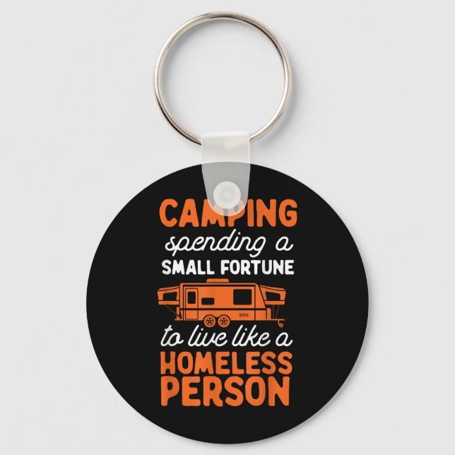 Porte-clés Camping Pop Up Camper Rv Trailer Small Fortune (Recto)