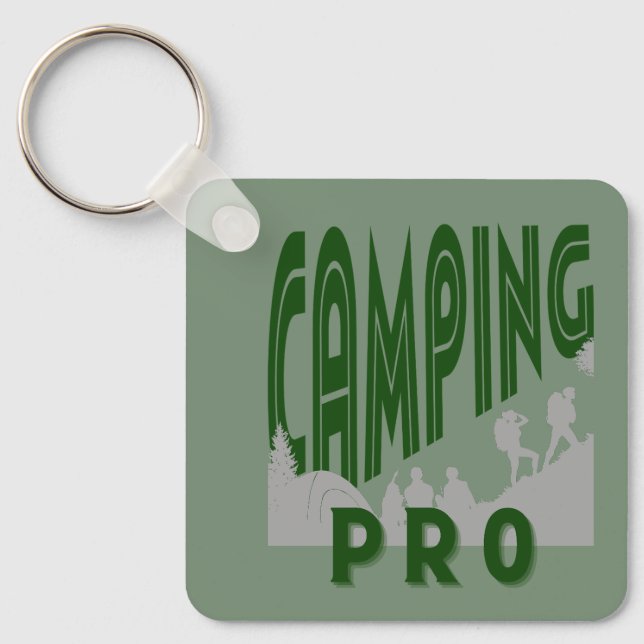 Porte-clés Camping pro pour les campeurs pro ou les pros de W (Recto)