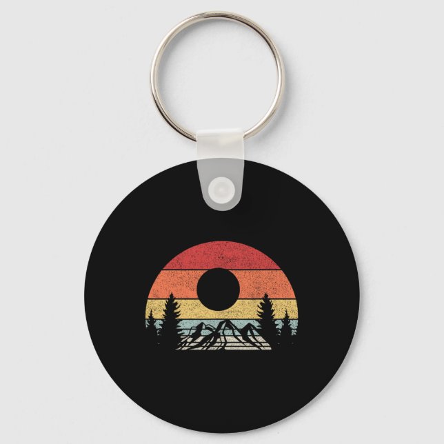 Porte-clés Camping randonnée montagne rétro vintage  (Recto)