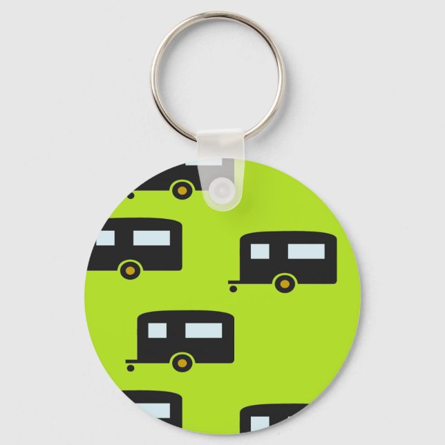 Porte-clés Camping remorques en vert (Recto)
