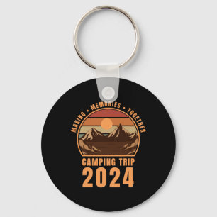 Porte-clés Camping vintage assorti famille groupe de campeurs