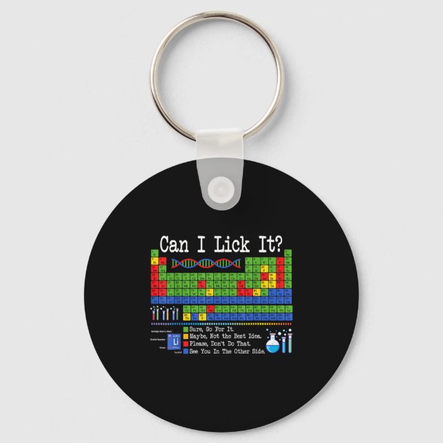 Porte-clés Can I Lick It Periodic Table Funny Science Teacher (Recto)