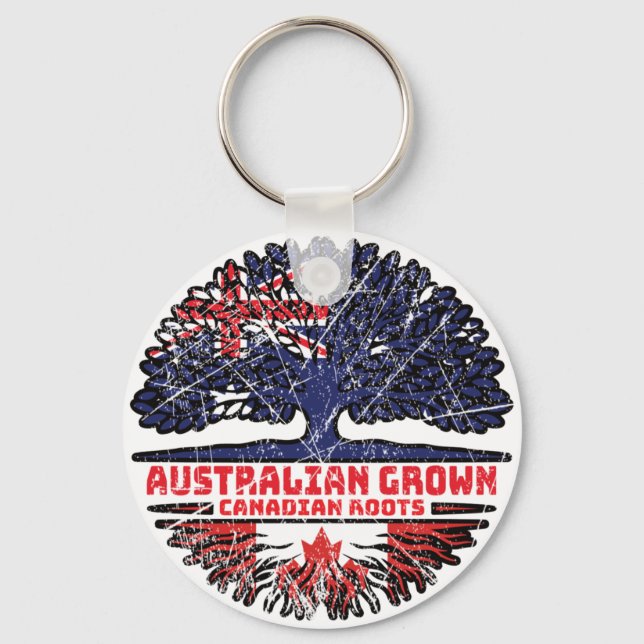 Porte-clés Canada Australie Australienne Racines d'arbres (Recto)