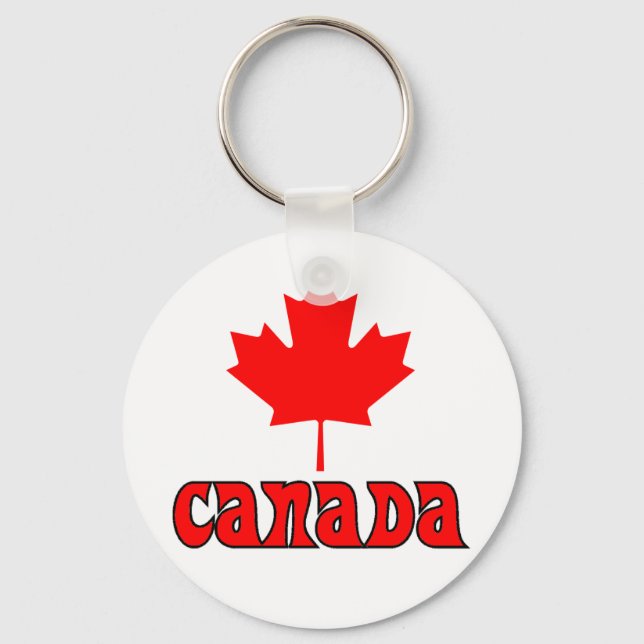 Porte-clés CANADA avec la feuille d'érable rouge (Recto)