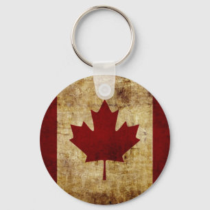 Porte-clés Canada / drapeau grunge