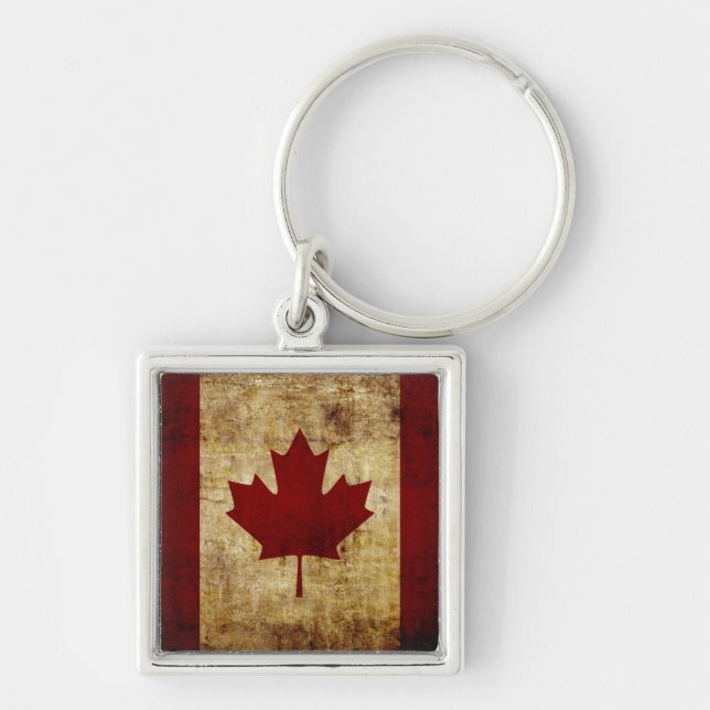 Porte-clés Canada / drapeau grunge (Devant)