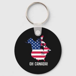 Porte-clés Canada États-Unis 51e carte d'État Drapeau américa