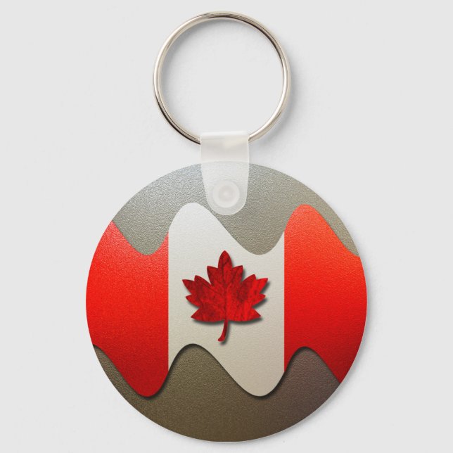 Porte-clés Canada Flag-Chrome par Shirley Taylor (Recto)