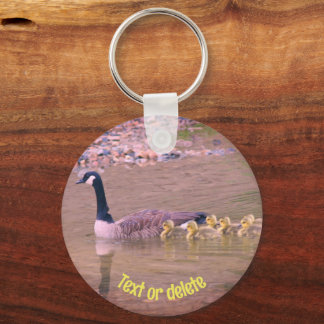 Porte-clés Canada Goose Mom Babies Nature Personalized