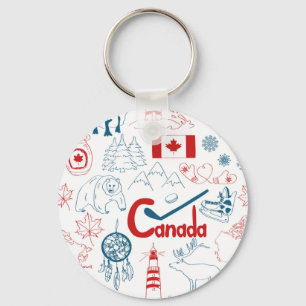 Porte-clés Canada Motif de symboles