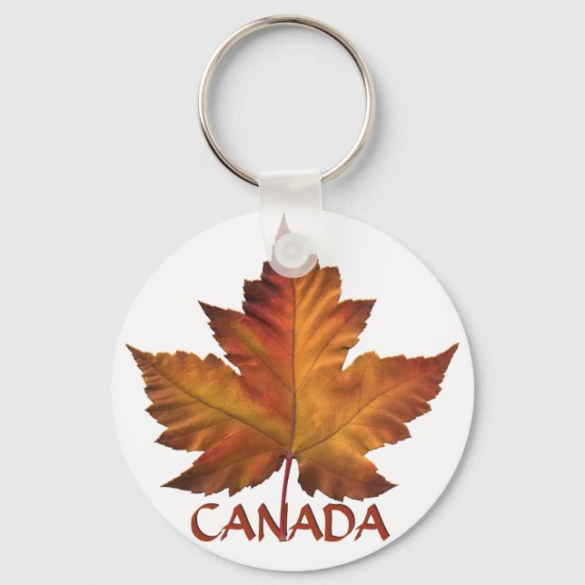 Porte-clés Canada Souvenir Porte - clé or Chrome Feuille d'ér (Recto)