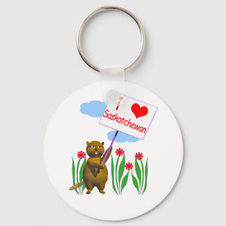 Porte-clés Canadian Beaver Loves Saskatchewan