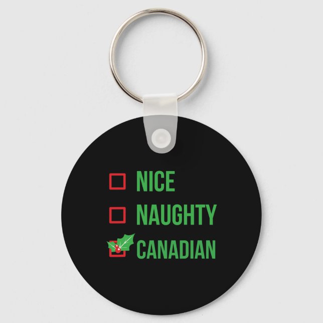 Porte-clés Canadian Funny Canada Pyjama cadeau de Noël (Recto)