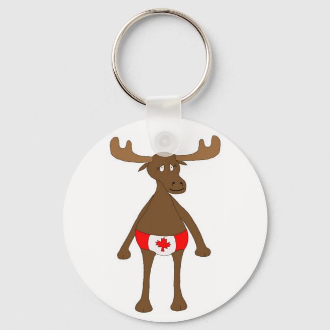 Porte-clés Canadian Moose Button Keychain (Recto)