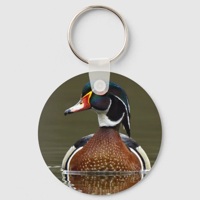 Porte-clés Canard à bois sur l'eau (Recto)