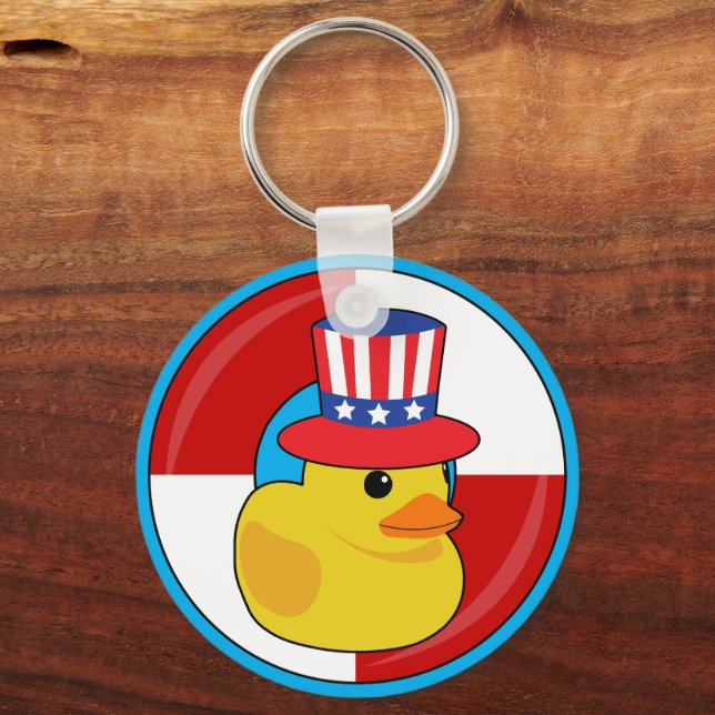 Porte-clés Canard en caoutchouc de croisière familiale (Recto)