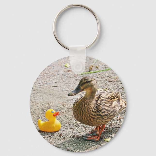 Porte-clés Canard en caoutchouc et canard mère (Recto)