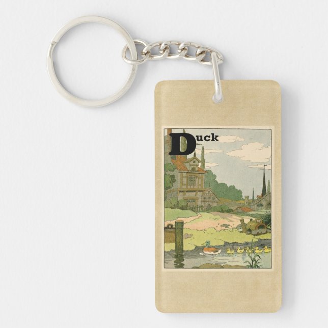 Porte-clés Canard et canetons nageant sur la rivière (Devant)