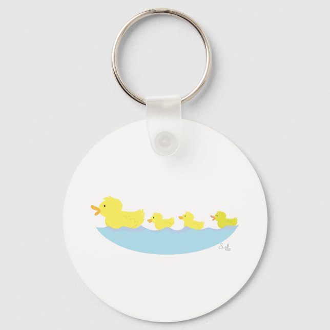 Porte-clés canard moche dans un étang (Recto)
