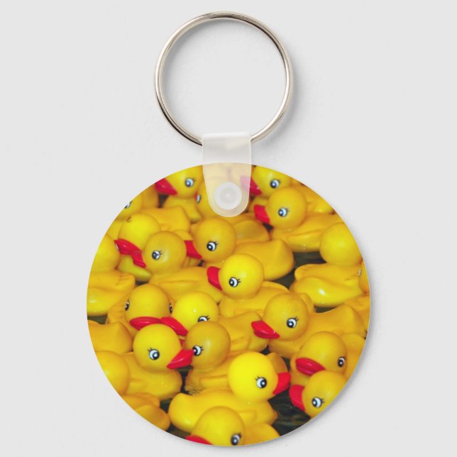 Porte-clés Canards en caoutchouc jaune mignon (Recto)