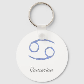 Porte-clés Cancer. Cancerian Zodiac Astrological Sign. Blue