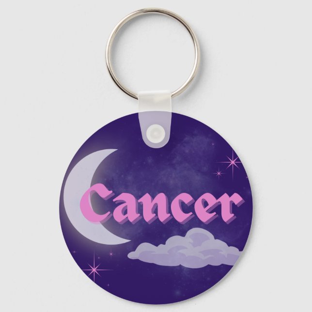 Porte-clés Cancer Céleste esthétique Dreamy Moon Cloud Stars (Recto)